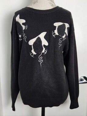 Vintage 80s Knit Penguin Sweater